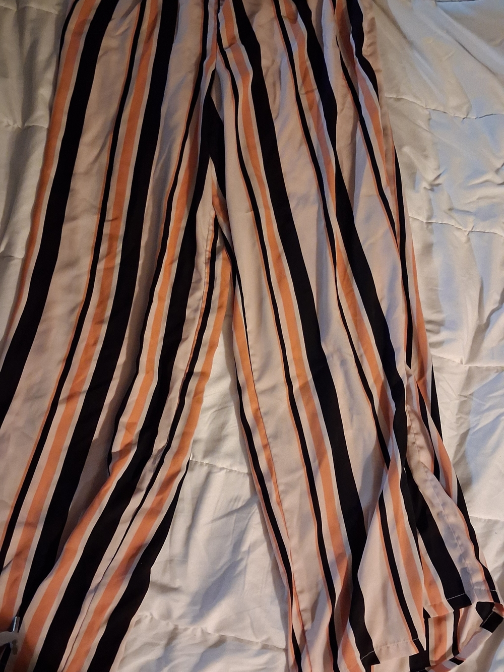 Forever 21 Black & White Striped Wide-Leg Pants